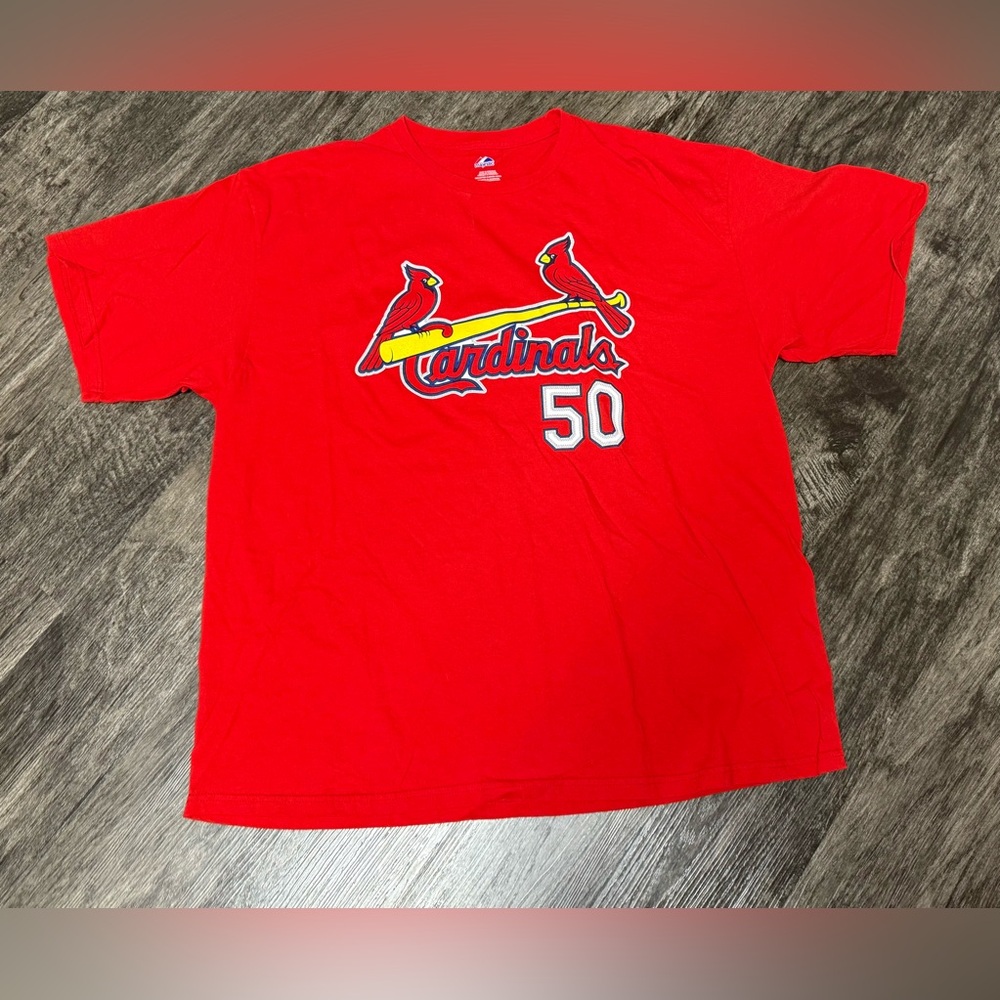 MLB New ST LOUIS Cardinals 50 WAINWRIGHT Red GRAPHIC T-Shirt